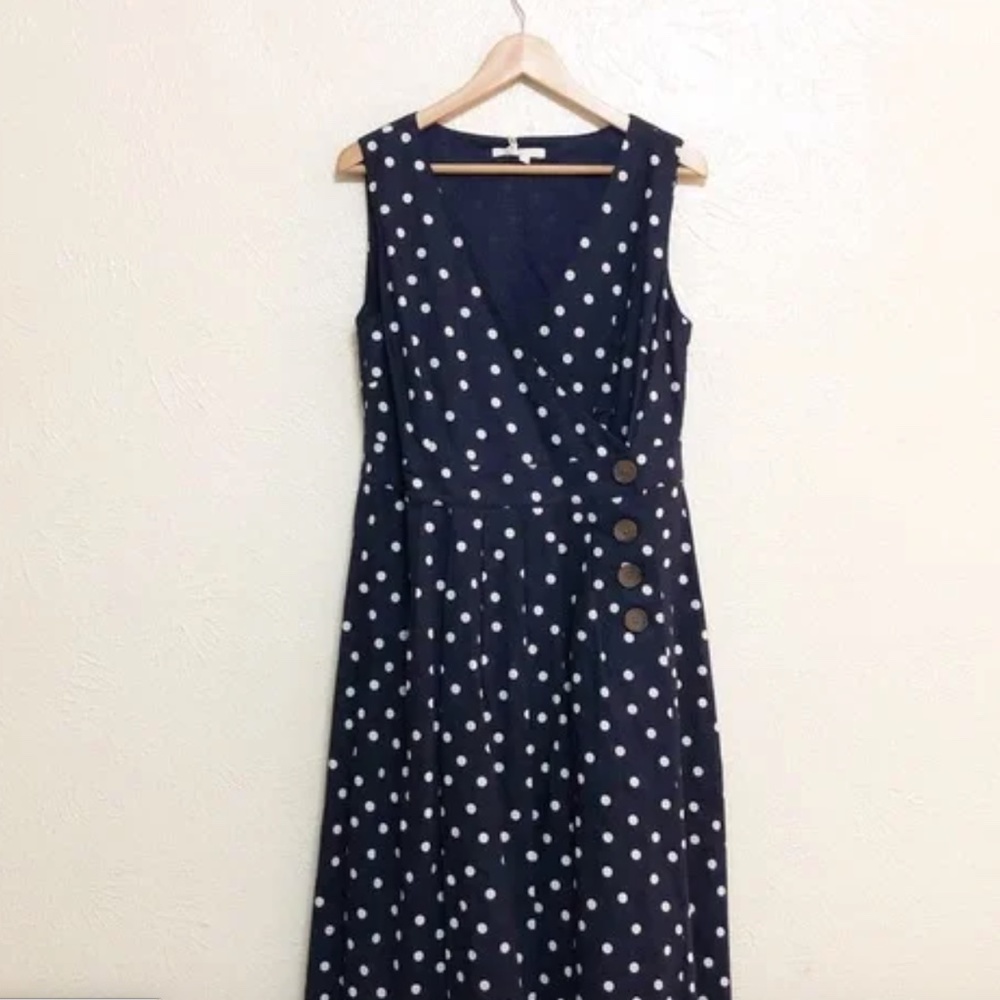 NWT Boden Arwen Midi Dress - Navy Polka Dot